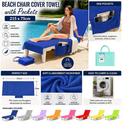 Sun lounger towel with pockets - lounger,