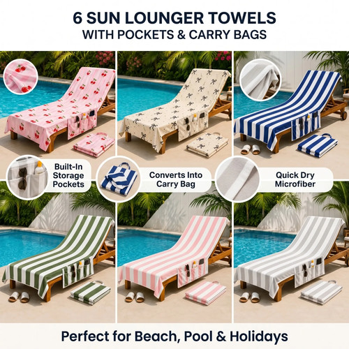 Sun lounger towel cover - lounger, with