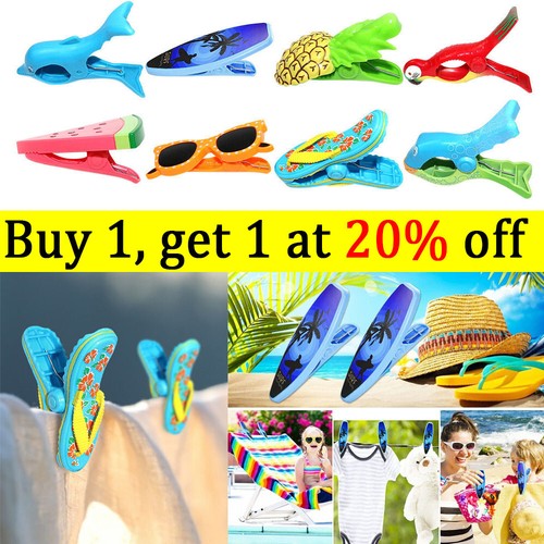 Plastic beach towel clips - plastic,